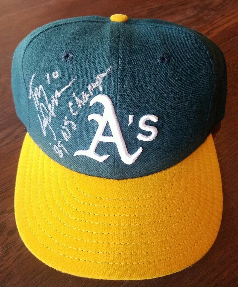 Sombrero TONY LARUSSA Firmado con Inscripción '89 WS Champs Certificado PSA Oakland A's Foto 2 de 4