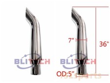 2pcs Chrome Bull Horn Truck Exhasut Pipe 7-5 Od X 36 Length Truck Stack Pipe 2pcs Chrome Bull Horn Truck Exhasut Pipe 7-5 Od X 36 Length Truck Stack Pipe