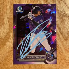 WARMING BERNABEL 2022 BOWMAN CHROME SAPPHIRE PURPLE AUTOGRAPHED RC /10 COLORADO