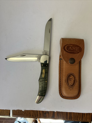 Vintage Case xx 7265 2 Blade Knife Discontinued Kelly Green Curly Oak NEW
