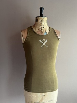 Mil-Tec Tank Top Trägershirt Herren Größe M olivgrün Baumwolle Grafikdruck