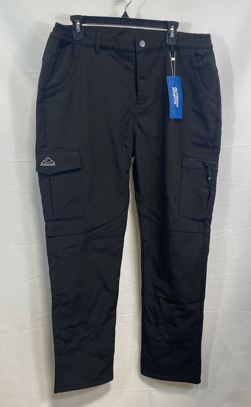 NWT Outdoor Sports Men's Fleece Lined Cargo Pants Black Insulated Sz XL