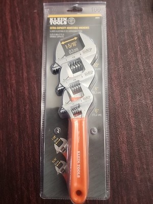 Klein Tools D5073 Extra-Capacity Adjustable Wrenches, 3 Pieces