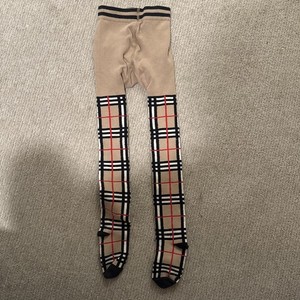 Burberry L71909 Girls Beige Vintage Check Tights Size 5-6 Years