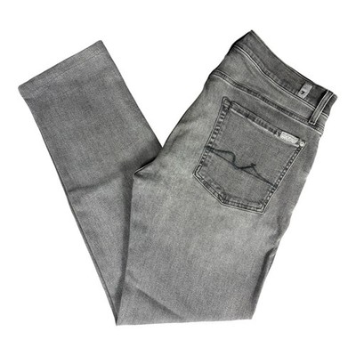 7 For All Mankind Slimmy Jeans Men s 36x31 Gray Slim Tapered Stretch Luxe Denim