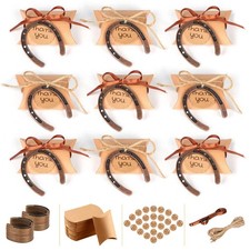 Fayavoo 25PCS Lucky Horseshoe Decor Wedding Favors for Guests, Vintage Brown