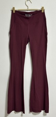 Outdoor Voices Small Ribbed Flare SuperForm Leggings Pant Maroon Pockets