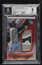 2017 Bowman Chrome 2016 AFL Fall Stars Relic 11/50 Gleyber Torres BGS 9 Auto 3hd