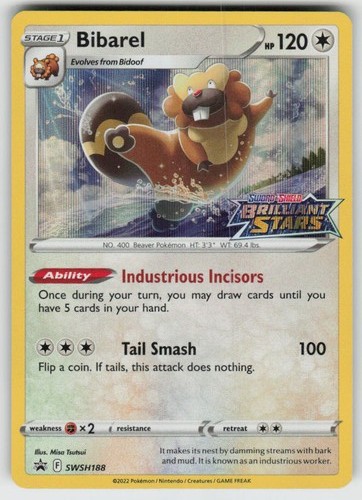 Bibarel SWSH188 Holo Promo Sword & Shield Promo Cards