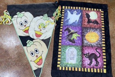 Vintage fall/ Halloween Yard Flag 2-Sided, 52'' Long, Fall Decor