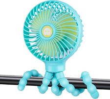 Portable Stroller Fan Personal rechargeable USB Fans W/ 5200mAh 3 Speeds Battery