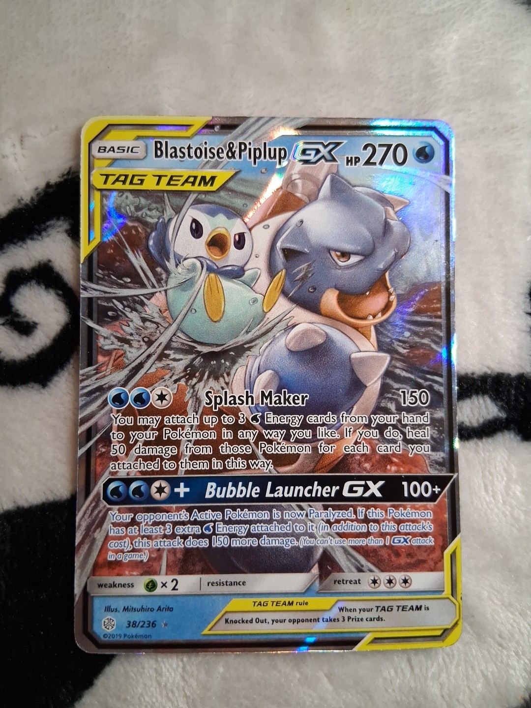 Blastoise & Piplup GX 38/236 Sm-Cosmic Eclipse Holo