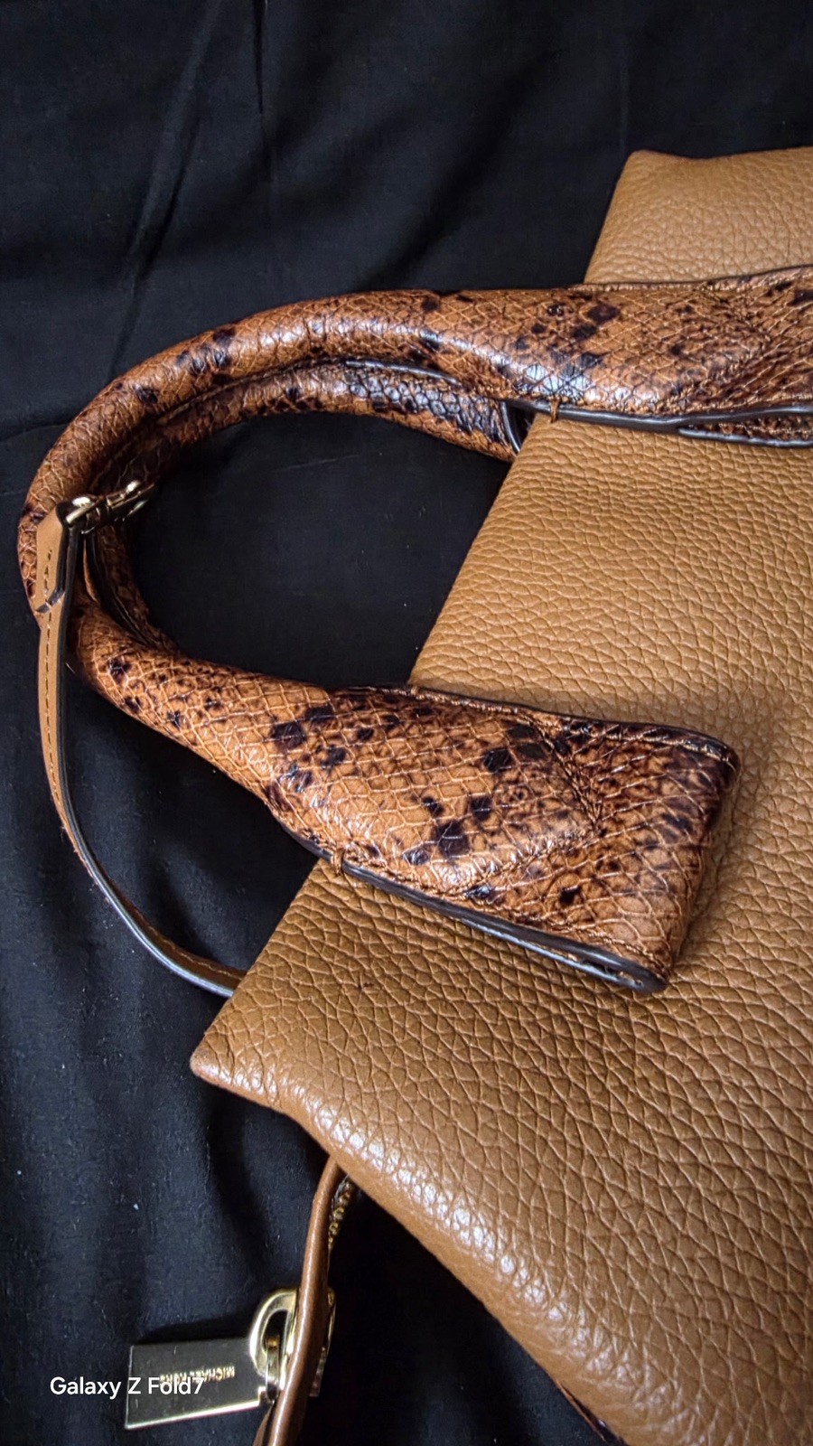 Michael Kors Python Embossed Satchel Bag Leather … - image 2