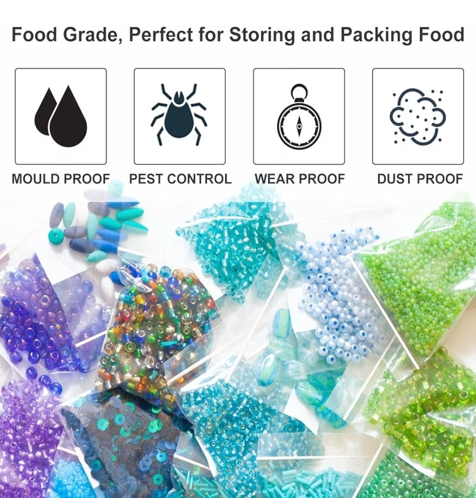  1.5"x1.5" Clear Zip Seal Lock Top Plastic Bags 2Mil Jewelry Pill Small 100 Pack