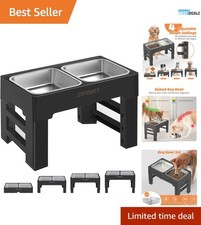 Elevated Dog Food  Water Bowls - Adjustable Stand for Small to Large Breeds