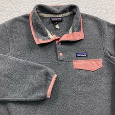 Patagonia Lightweight Synchilla Snap T Fleece Pullover Womens XS Grey Pink 25455