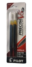 Pilot Precise V5 RT Ball Point Pen Ink Refill 0.5mm Extra Fine 2/Pk Black Ink
