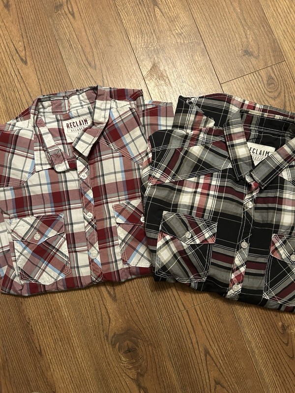 Lot Of 2 Men’s Reclaim Shirts Long Sleeve Button Down Size Large 