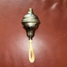 Antique Baby Rattle Natural Bone Handle Sterling? No Markings