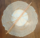 one round vintage crocheted tablecloth linen center 31 in Ivory   Beautiful! — photo 1