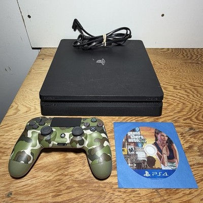 Sony PlayStation 4 Slim PS4 Black Console Gaming System W/ Controller, Cords GTA