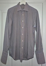 Camicia uomo Savoy Taylors Guild 100% cotone gemello manica lunga a righe 15,5