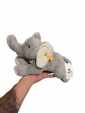 Steiff Soft Cuddly Friends ELNA ELEPHANT 064074 Stuffed Animal Plush Button Ear