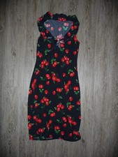 Damen Sommerkleid Kleid Kirschen schwarz Gr. ...