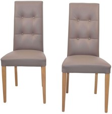 Polsterstuhl - Esszimmerstuhl 2er-Set Eiche-Braun Polster-Essstuhl Diningstuhl 