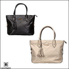 L.Biagiotti Borsa a Spalla Donna in Ecopelle Trapuntata con Nappine, LB25W 120-1