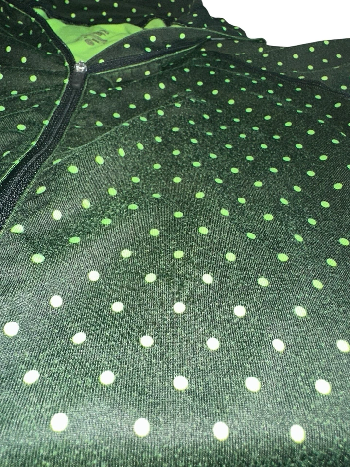 Women Nike Pro Hyperwarm 1/2 Zip Pullover Black/Neon Green Dots XS - Image 4 of 4