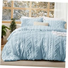Tufted Boho Comforter Set Size - Light Blue Queen 20 - Light Blue - Elegant