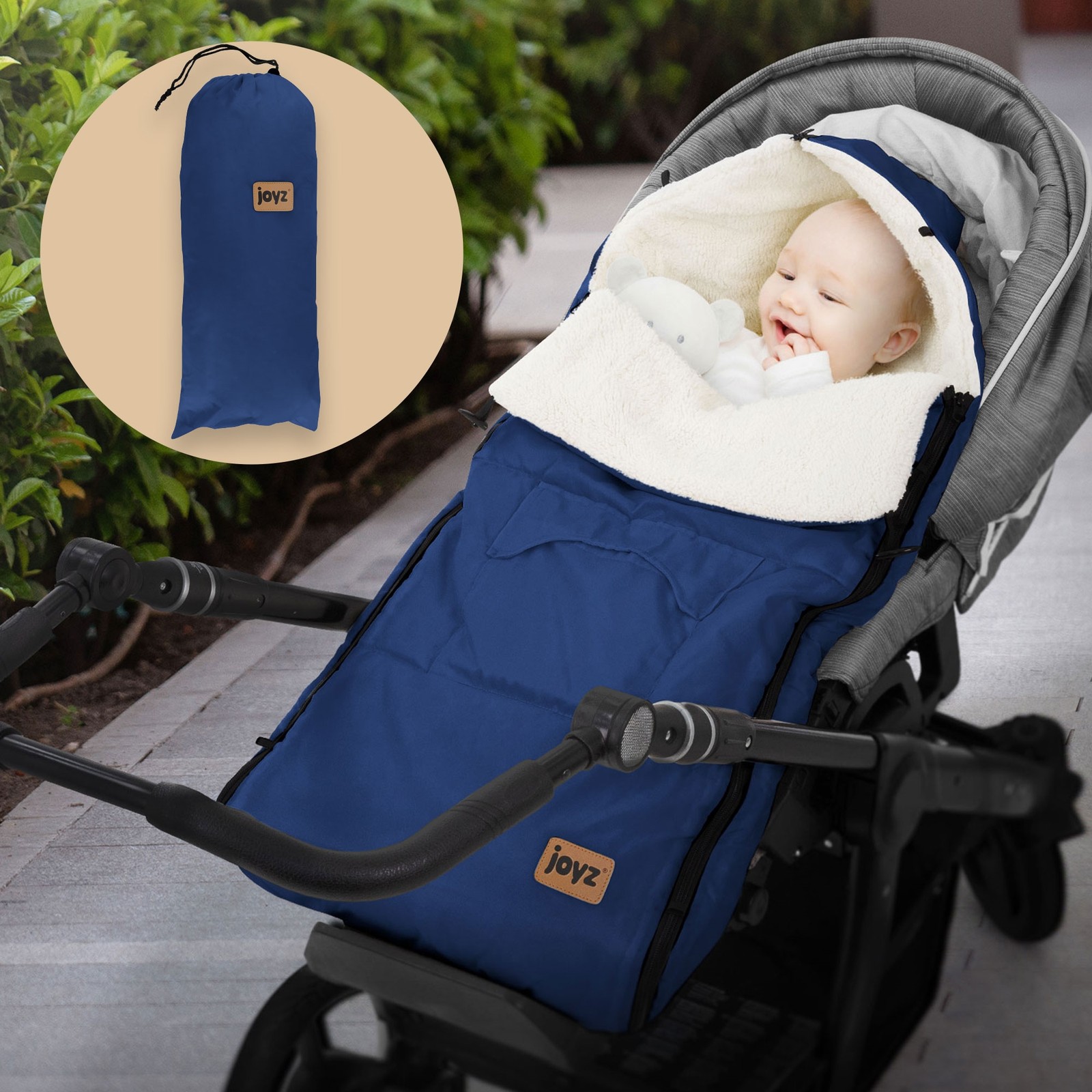 Coprigambe per passeggino blu sacco invernale copripiedi antiscivolo + cerniera