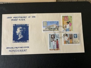 Montserrat 1990 #741-744 150th Anniversary Of Penny Black - FDC