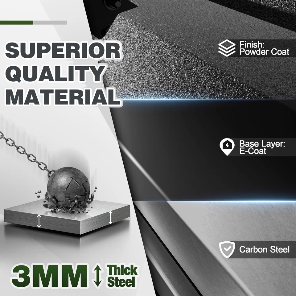 Parachoques delantero de acero negro con placa de cabrestante y luces LED para Toyota Sequoia 2011-2016 Foto 4 de 4