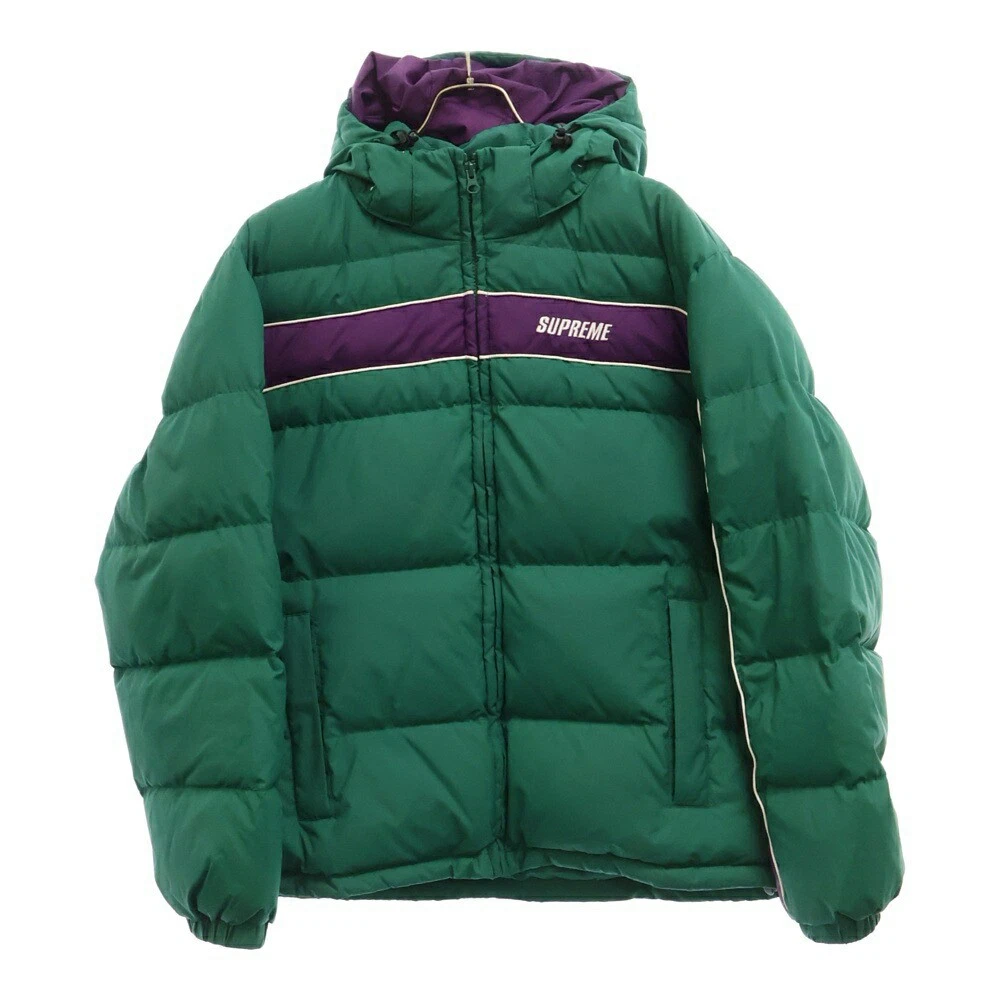 Doudoune à capuche panneau rayé Supreme taille M 18Aw FkS22