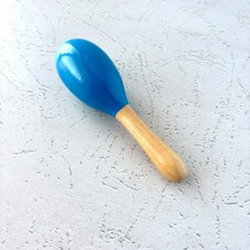 Blue Mini Wood Maraca Kids Toddler Baby Instrument