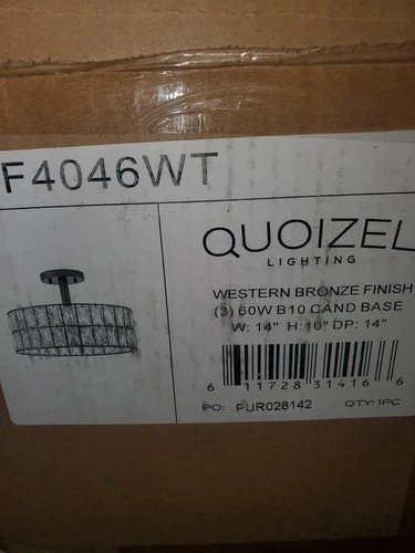 Western Bronze Crystal Drum Lighting Quoizel Lighting - Picture 1 of 3