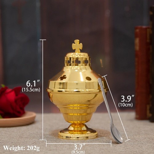 Christian metal incense burner, Catholic and Orthodox church home censer. - Picture 5 of 9