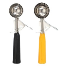 2 Pcs Cookie Scoops, Ice Cream Scoop with Trigger, Black, Yellow