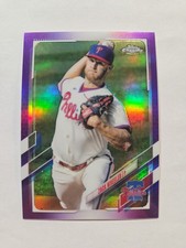 Zach Wheeler Purple Refractor Topps Chrome 2021 Card#USC67 Philadelphia Phillies