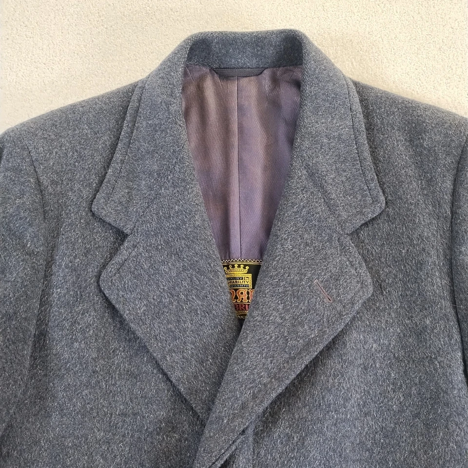 Vintage 50's Clipper Craft Wool Overcoat Size 44 /L Dark Gray Union Made In USA - Image 4 of 4