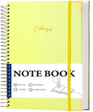 Quaderno Rigido B5 Spirale 200 Pagine con Tasche per Cartelle, Collegio Rigato Non...