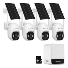 4MP 10CH Solar Powered Battery Wireless Security Camera System HDD NVR Audio