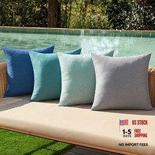 Pack of 4 Decorative Outdoor Throw Pillow Covers 18" x 18" Pack of 4 Blue
