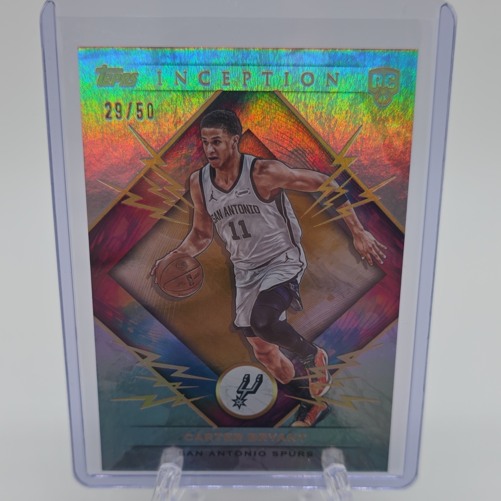 2026 Topps Inception #97 Carter Bryant San Antonio Spurs RC Rainbow Foil /50