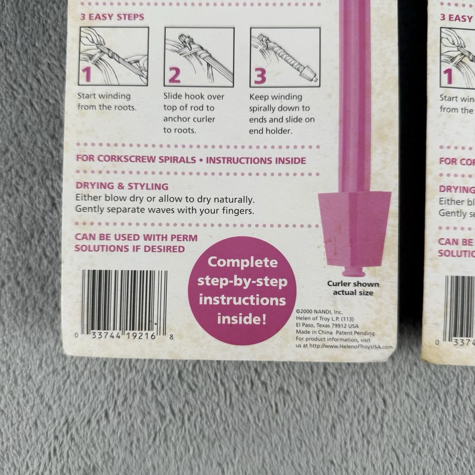 DE COLECCIÓN Lote De 3 Estilizadores Espirales Permanentes Para Un Día Mujeres Niña Rizadores de Pelo NUEVO Foto 3 de 3