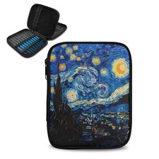 Starry Night Crochet Hook Case with Web Pockets Crochet Hook Organizer Portab...