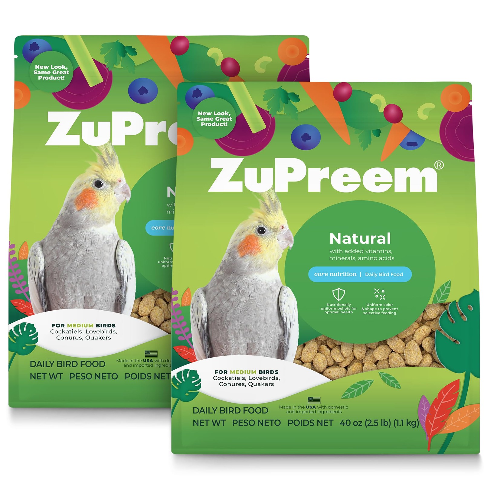 2.5 Pound Pack Of 2 For Lovebirds Quakers Conures C...