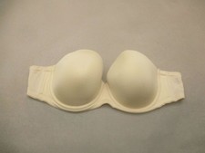 34DDD Wacoal Womens Beige Lined Underwired Back Closure Strapless Bra 4F